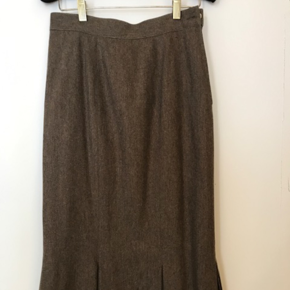 Brown Wool/Cashmere pencil skirt